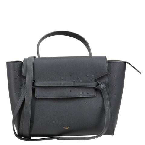 CELINE Grained Calfskin Leather 2Way Belt Bag Black