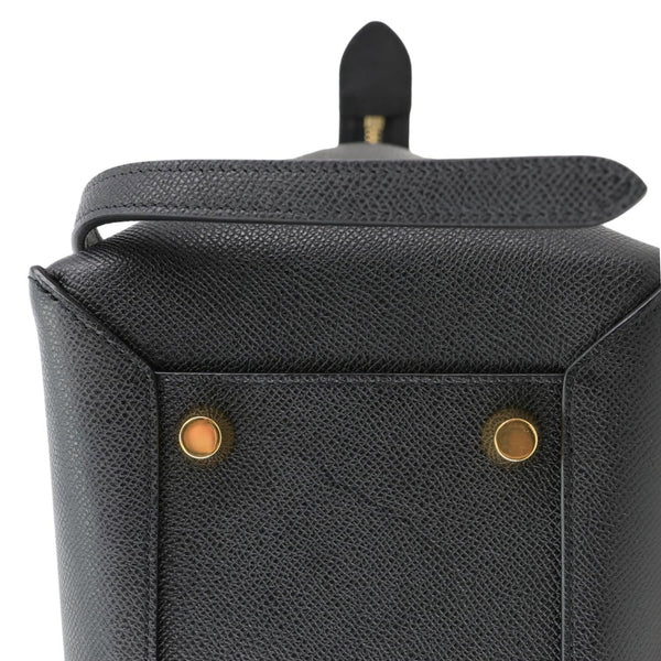 CELINE Belt Grained Calfskin Leather 2Way Shoulder Bag  Black