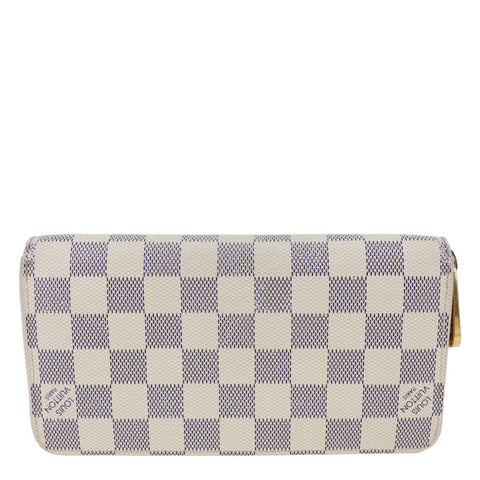 LOUIS VUITTON Damier Azur Zippy Wallet White