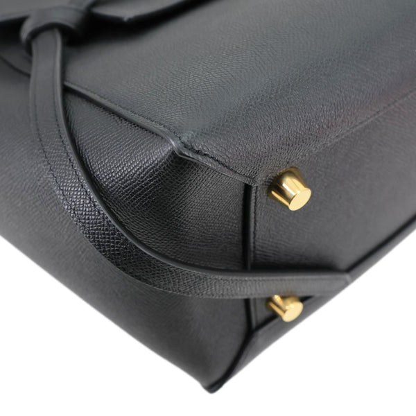 CELINE Belt Grained Calfskin Leather 2Way Shoulder Bag  Black