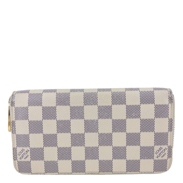 LOUIS VUITTON Damier Azur Zippy Wallet White