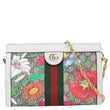 GUCCI Ophidia Web Small GG Floral Canvas Chain Shoulder Bag Off White 503877