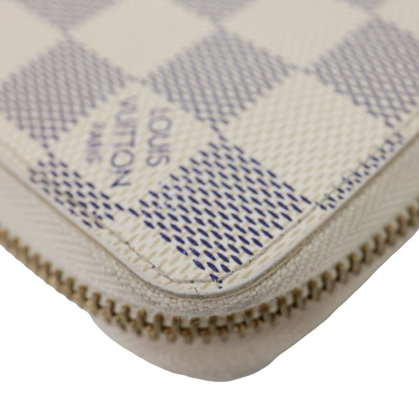LOUIS VUITTON Damier Azur Zippy Wallet White
