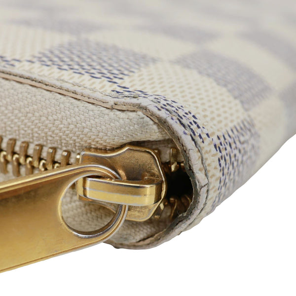 LOUIS VUITTON Damier Azur Zippy Wallet White