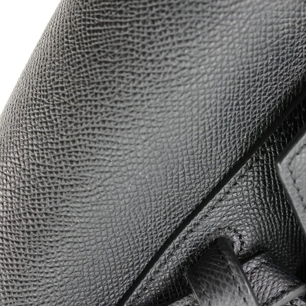 CELINE Belt Grained Calfskin Leather 2Way Shoulder Bag  Black