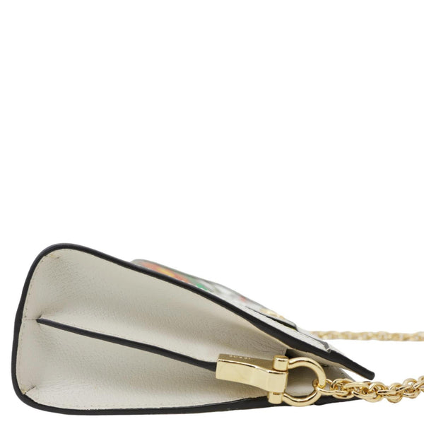 GUCCI Ophidia Web Small GG Floral Canvas Chain Shoulder Bag Off White 503877