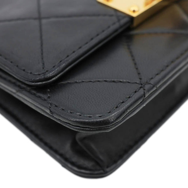 CHANEL Golden Class Quilted Leather Chain Wallet Crossbody Bags Black