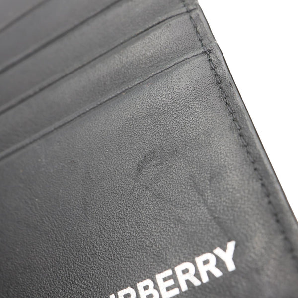 BURBERRY London Check-Print Canvas Bi-Fold Wallet Black
