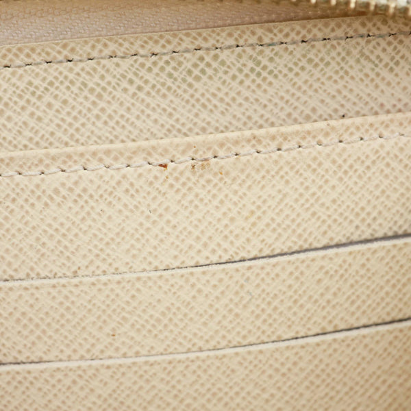LOUIS VUITTON Damier Azur Zippy Wallet White