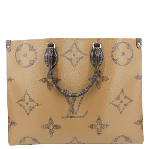 LOUIS VUITTON Onthego GM Reverse Monogram Giant Canvas Shoulder Bag Brown