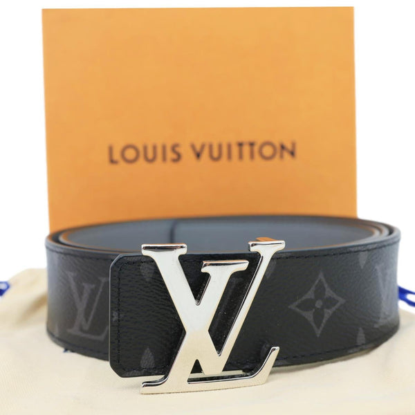 LOUIS VUITTON LV Initiales Reversible Monogram Eclipse Canvas Belt Size 95/38 Black