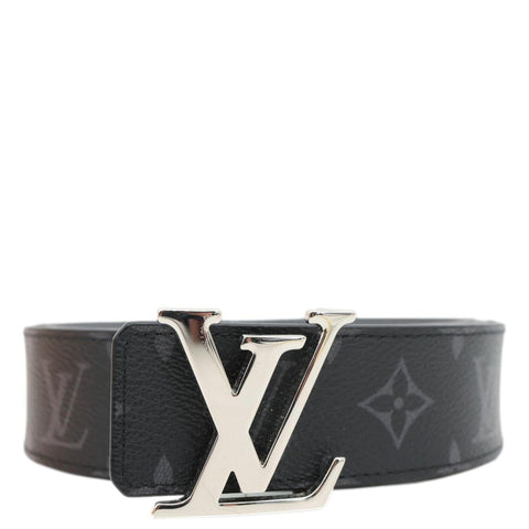 LOUIS VUITTON LV Initiales Reversible Monogram Eclipse Canvas Belt Size 95/38 Black