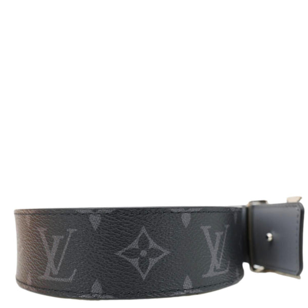 LOUIS VUITTON LV Initiales Reversible Monogram Eclipse Canvas Belt Size 95/38 Black