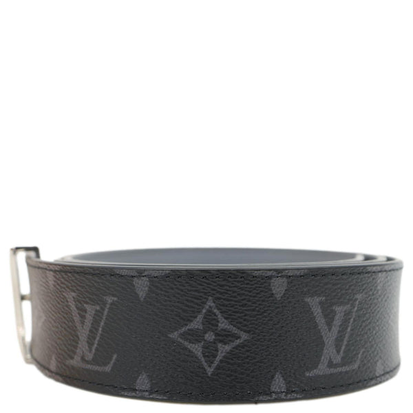 LOUIS VUITTON LV Initiales Reversible Monogram Eclipse Canvas Belt Size 95/38 Black