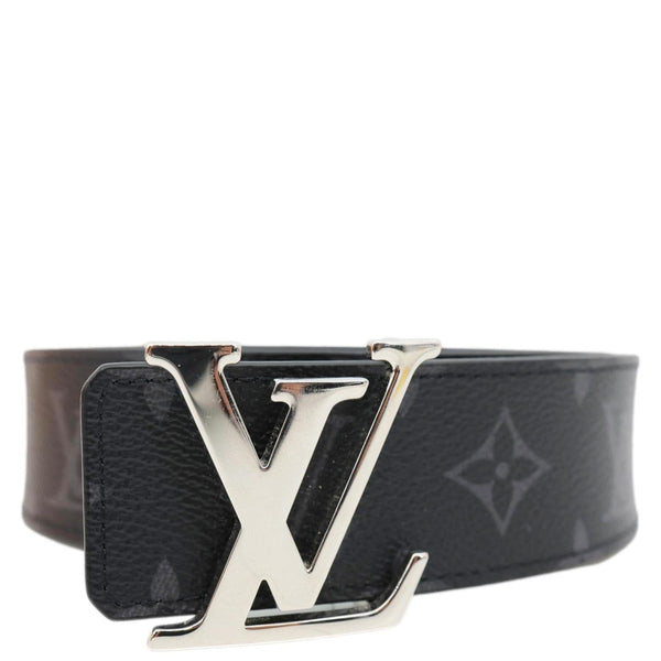 LOUIS VUITTON LV Initiales Reversible Monogram Eclipse Canvas Belt Size 95/38 Black