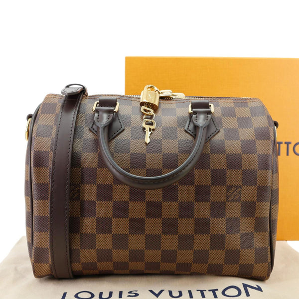 LOUIS VUITTON Speedy 25 Bandouliere Damier Ebene Shoulder Bag Brown