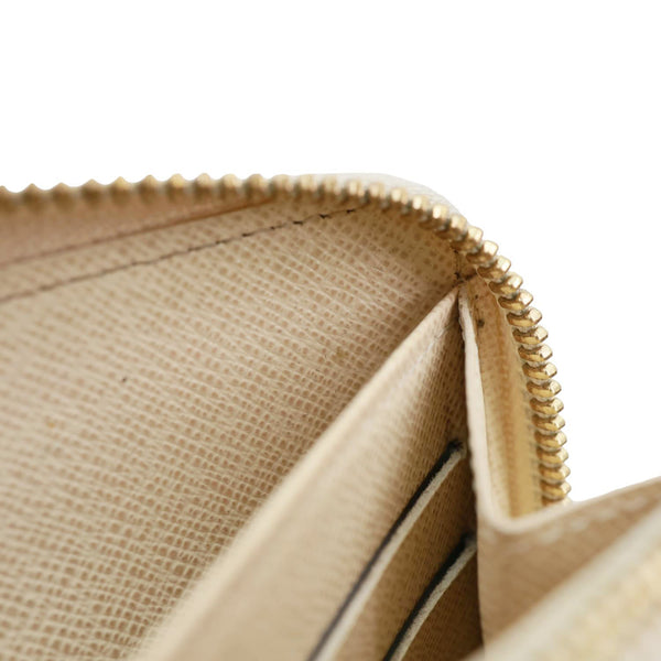 LOUIS VUITTON Damier Azur Zippy Wallet White