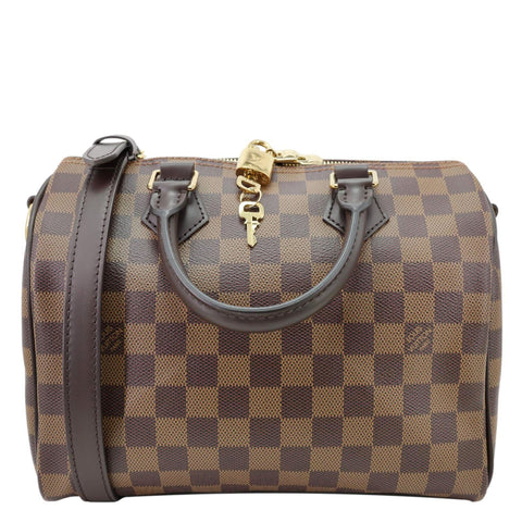 LOUIS VUITTON Speedy 25 Bandouliere Damier Ebene Shoulder Bag Brown