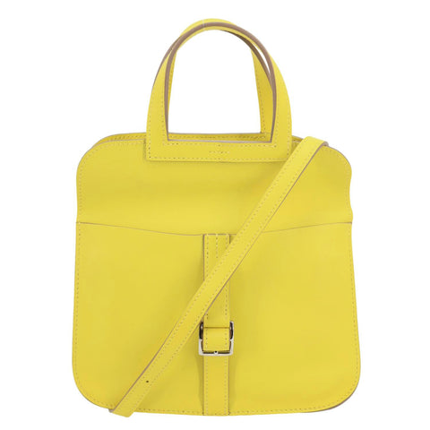HERMES Halzan 22 Swift Leather Crossbody Bag Yellow