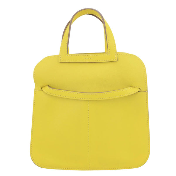 HERMES Halzan 22 Swift Leather Crossbody Bag Yellow