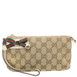 GUCCI Princy Web Monogram Canvas Wristlet Beige 162846