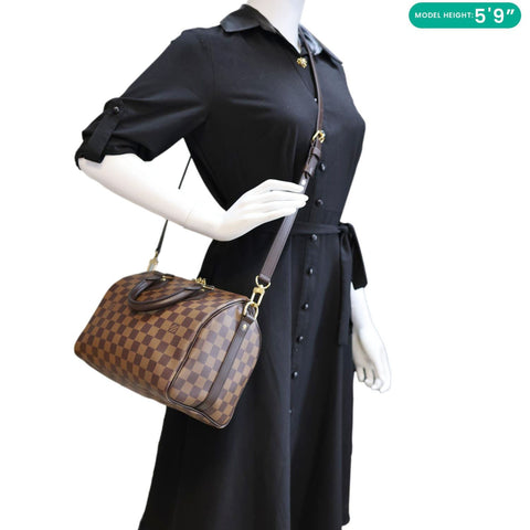 LOUIS VUITTON Speedy 25 Bandouliere Damier Ebene Shoulder Bag Brown