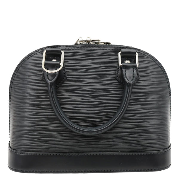 LOUIS VUITTON Alma BB Epi Leather Satchel Bag Black