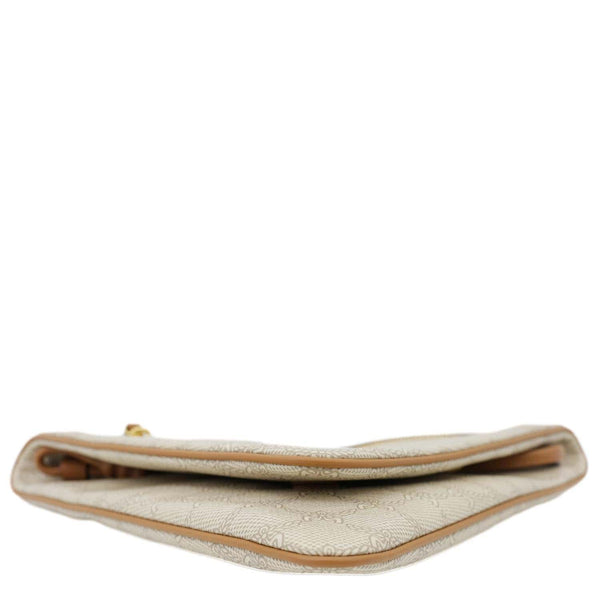 MCM Triangle Lauretos Visetos Canvas Pouch Shoulder Bag Beige