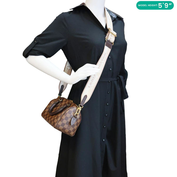 LOUIS VUITTON Speedy 20 Bandouliere Damier Ebene Shoulder Bag Brown