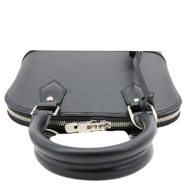 LOUIS VUITTON Alma BB Epi Leather Satchel Bag Black