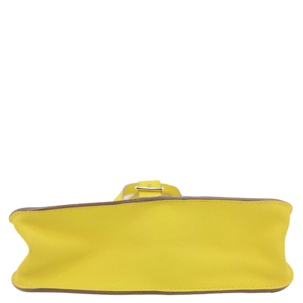 HERMES Halzan 22 Swift Leather Crossbody Bag Yellow