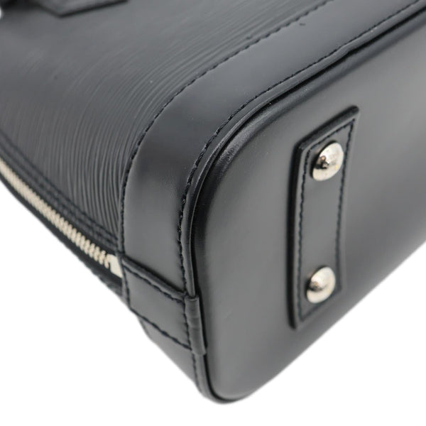 LOUIS VUITTON Alma BB Epi Leather Satchel Bag Black