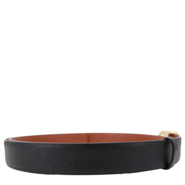 SALVATORE FERRAGAMO Gancini Buckle Reversible Leather Belt Black