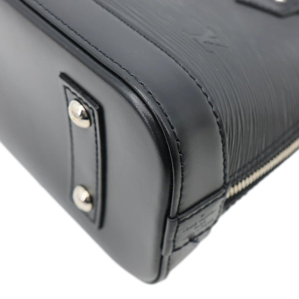 LOUIS VUITTON Alma BB Epi Leather Satchel Bag Black