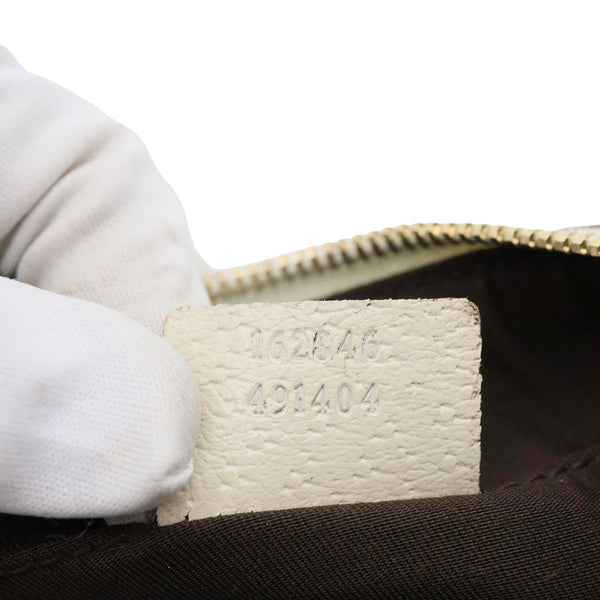 GUCCI Princy Web Monogram Canvas Wristlet Beige 162846