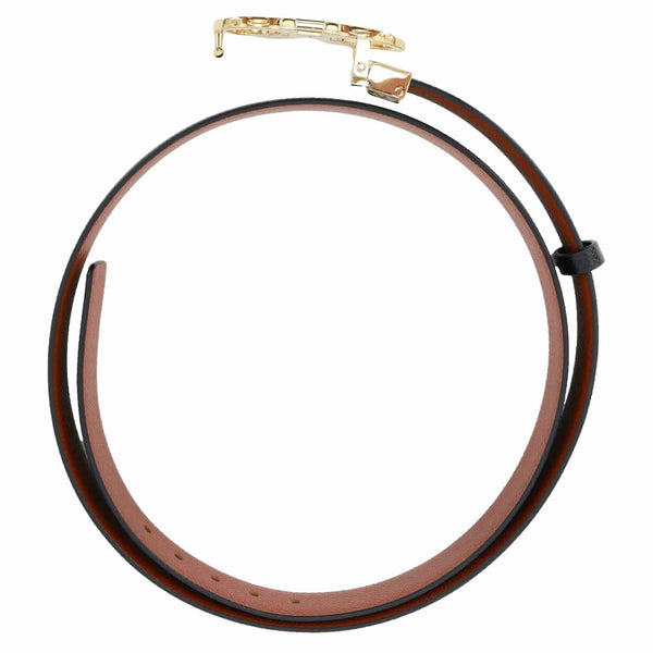 SALVATORE FERRAGAMO Gancini Buckle Reversible Leather Belt Black