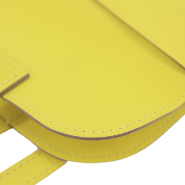 HERMES Halzan 22 Swift Leather Crossbody Bag Yellow