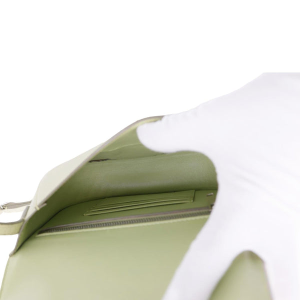 CELINE Trotteur Small Grained Calfskin Leather Shoulder Bag Sage