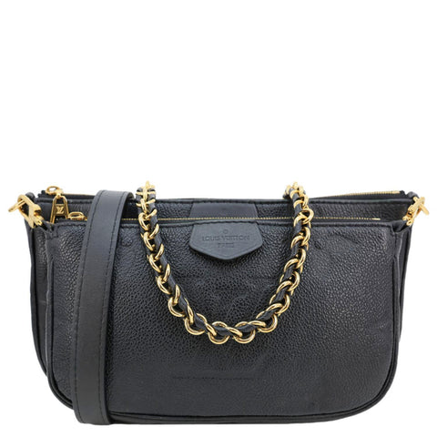 LOUIS VUITTON Multi Pochette Accessoires Monogram Empreinte Leather Crossbody Bag Black