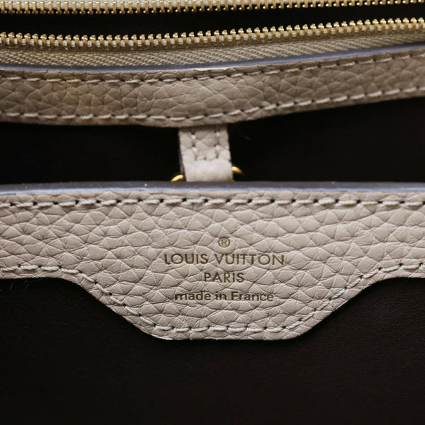 LOUIS VUITTON Capucines BB Taurillon Leather Crossbody Bag Beige