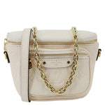 LOUIS VUITTON Mini Monogram Empreinte Leather Bumbag Cream