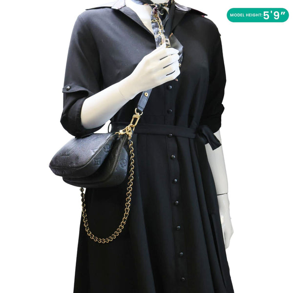 LOUIS VUITTON Multi Pochette Accessoires Monogram Empreinte Leather Crossbody Bag Black