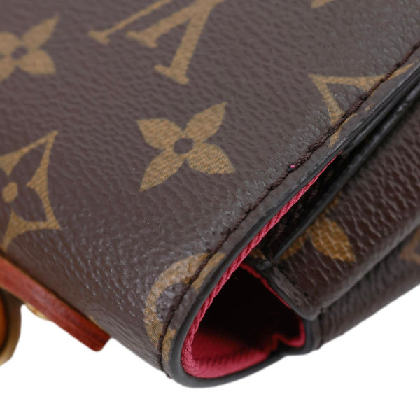 LOUIS VUITTON Cluny BB Monogram Canvas Crossbody Bag Brown