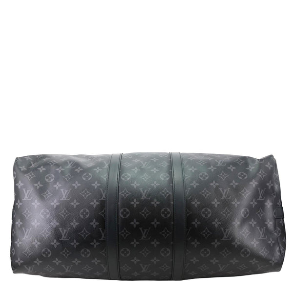 LOUIS VUITTON Keepall 55 Bandouliere Monogram Eclipse Travel Bag Black