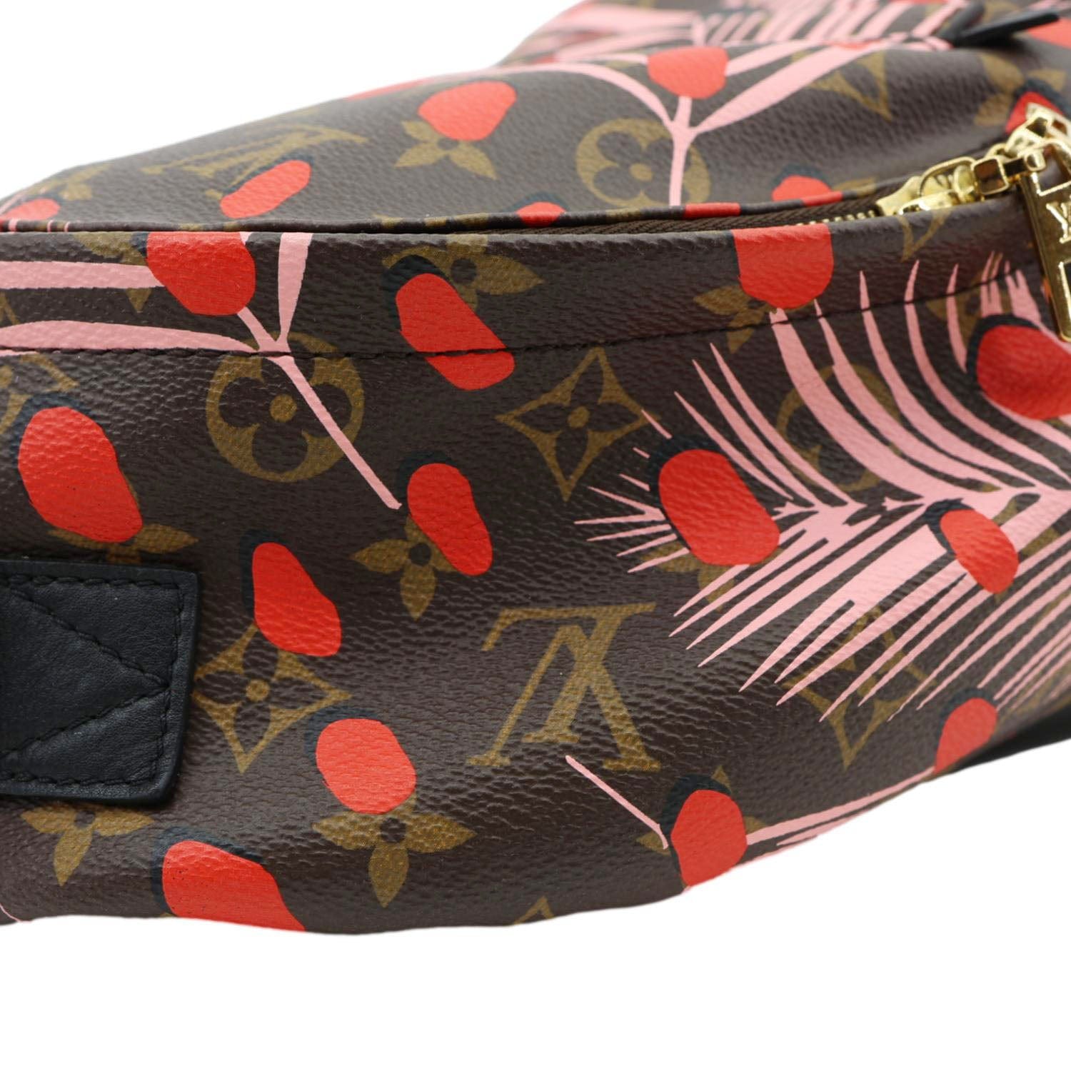 louis vuitton backpack palm trees monkeys LOUIS VUITTON Palm Springs PM Monogram Jungle Dots Backpack Bag Brown