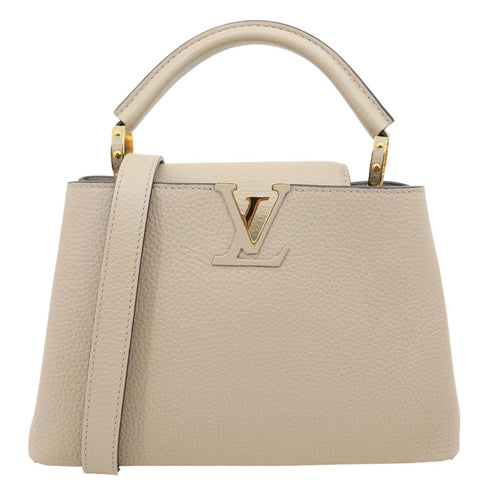 LOUIS VUITTON Capucines BB Taurillon Leather Crossbody Bag Beige