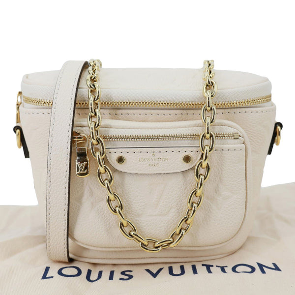 LOUIS VUITTON Mini Monogram Empreinte Leather Bumbag Cream