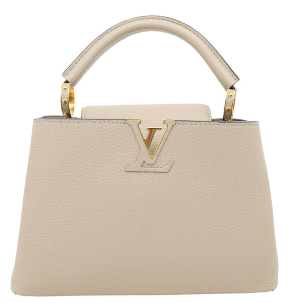 LOUIS VUITTON Capucines BB Taurillon Leather Crossbody Bag Beige