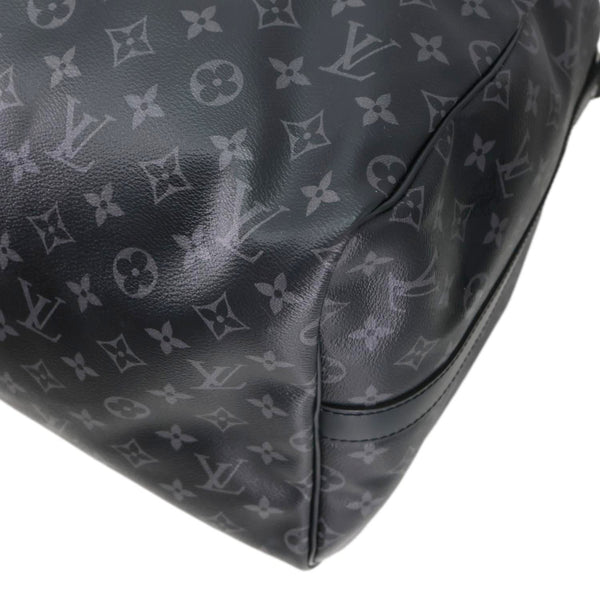 LOUIS VUITTON Keepall 55 Bandouliere Monogram Eclipse Travel Bag Black