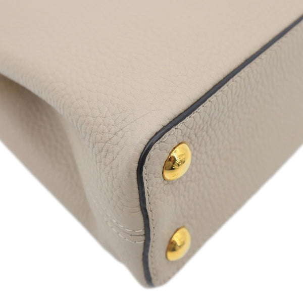 LOUIS VUITTON Capucines BB Taurillon Leather Crossbody Bag Beige